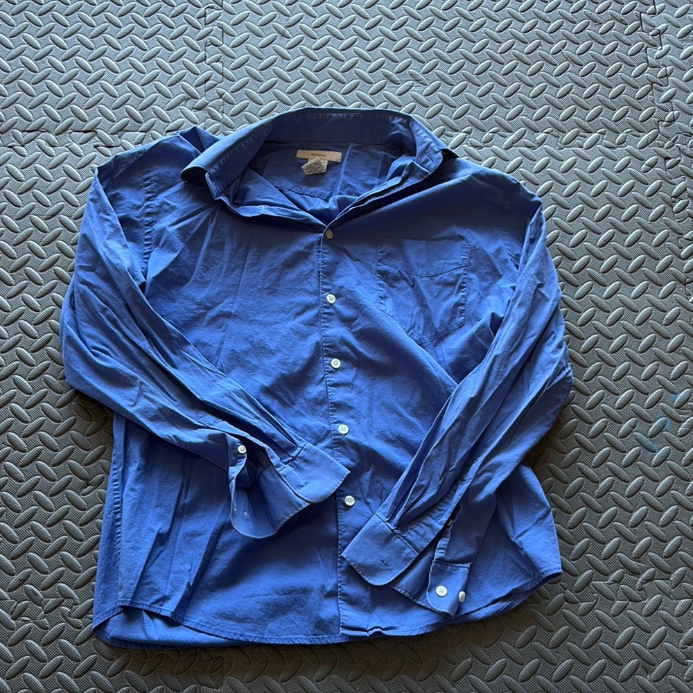 Men's Blue Button-Up Shirt